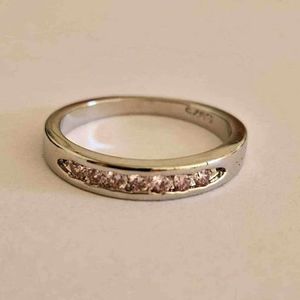 New 925 Silver Pink Sapphire  Band Ring for Women
